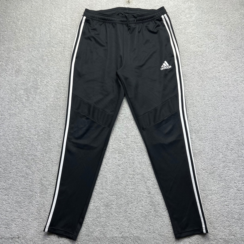 Adidas Tiro 19 Training Pants Mens L Black White Stripe Tapered Climacool Track